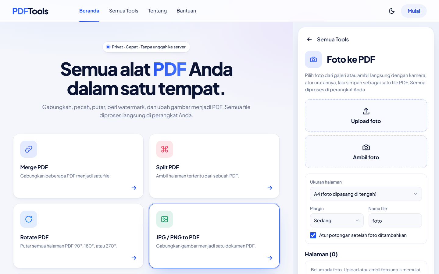 Tampilan beranda website DocFlow